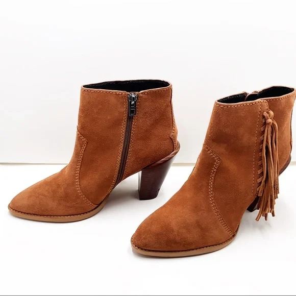 {COACH} Westyn Suede Fringe with Studs Booties